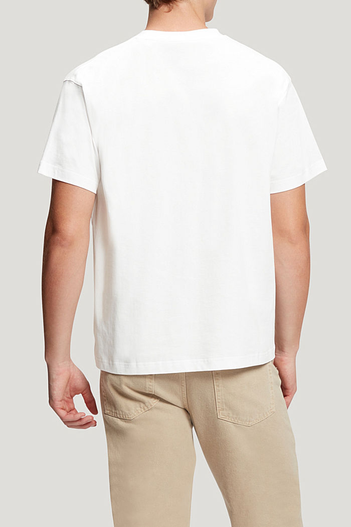 Matte shine logo applique t-shirt, WHITE, detail-asia image number 1