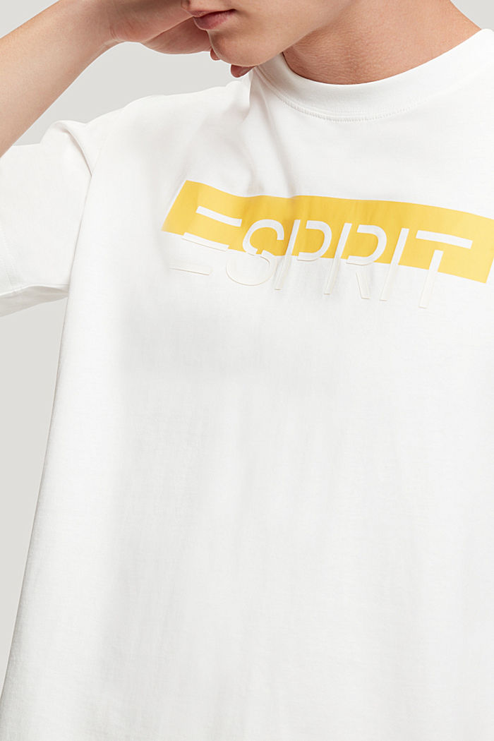 Matte shine logo applique t-shirt, WHITE, detail-asia image number 2