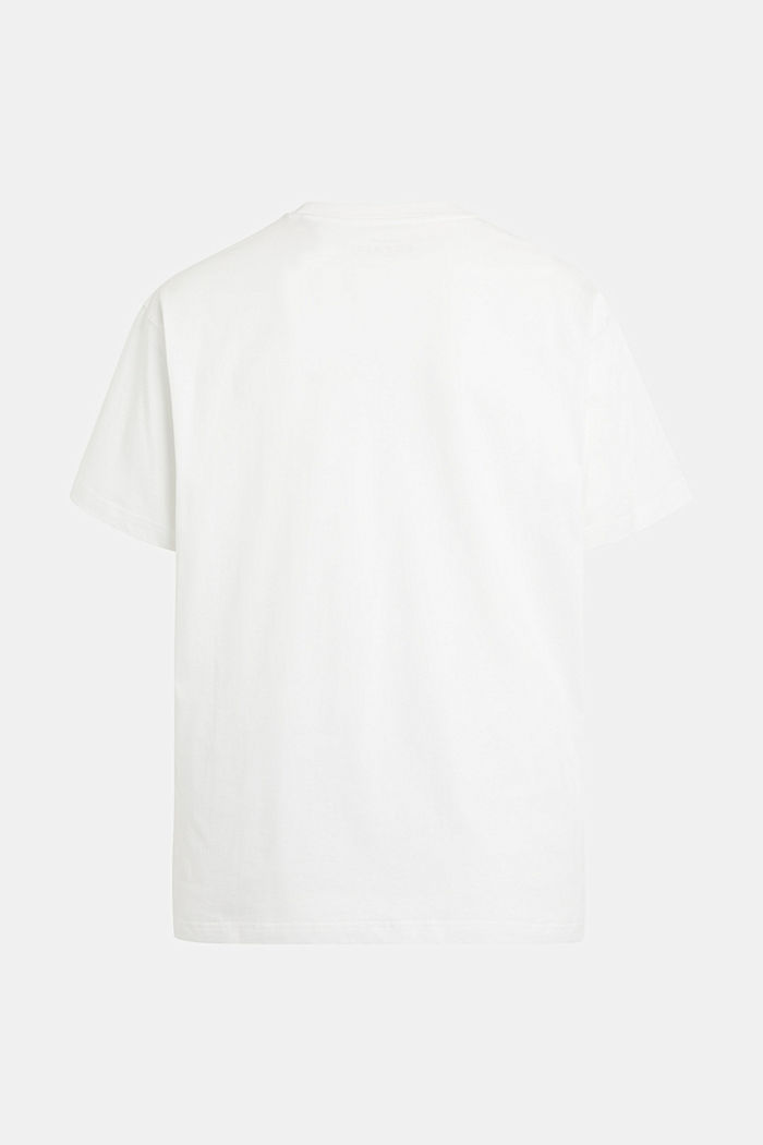 Matte shine logo applique t-shirt, WHITE, detail-asia image number 5