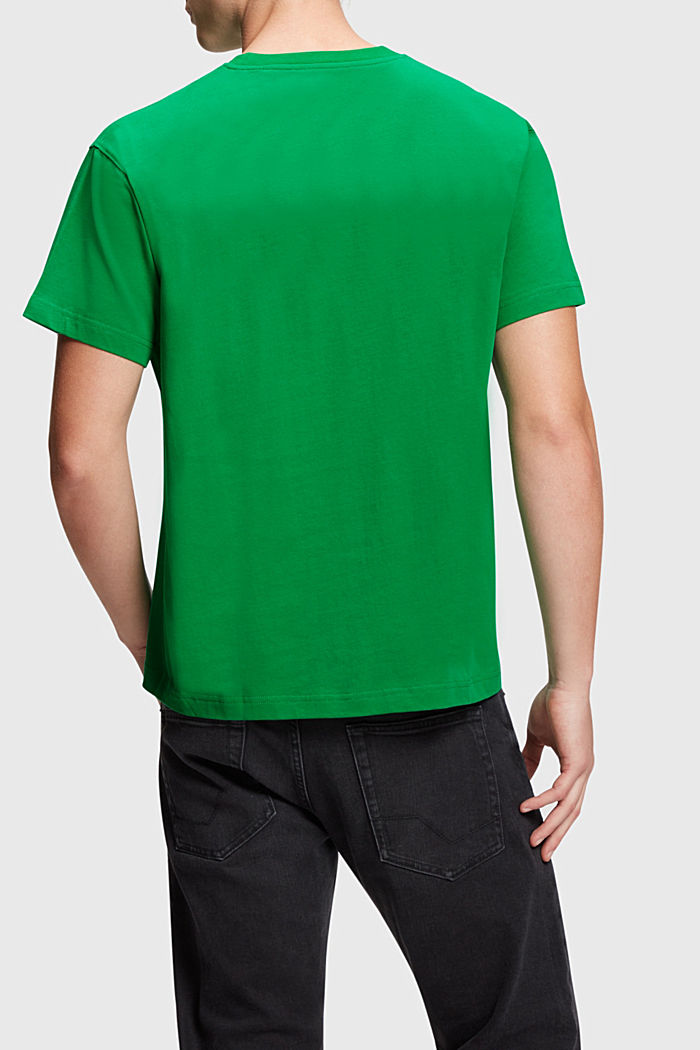 매트 샤인 로고 아플리케 티셔츠, GREEN, detail-asia image number 1