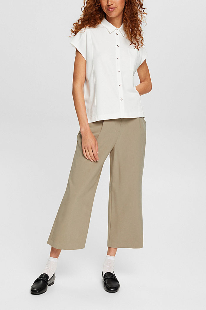 Culottes with a high waistband, PALE KHAKI, detail-asia image number 3
