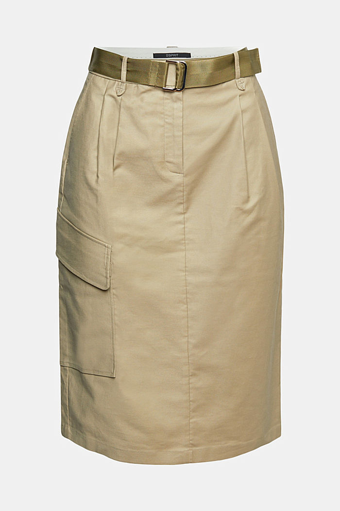 Cargo-style midi skirt, PALE KHAKI, detail-asia image number 6