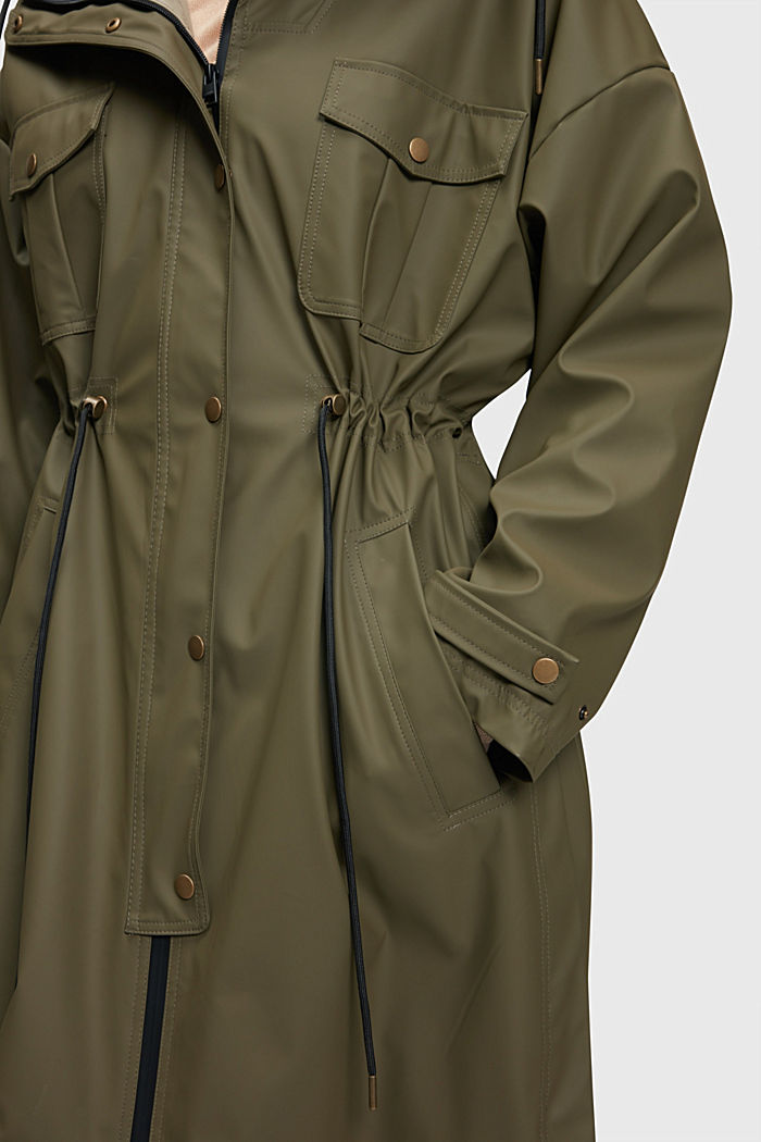 PU coated jacket, KHAKI GREEN, detail-asia image number 2