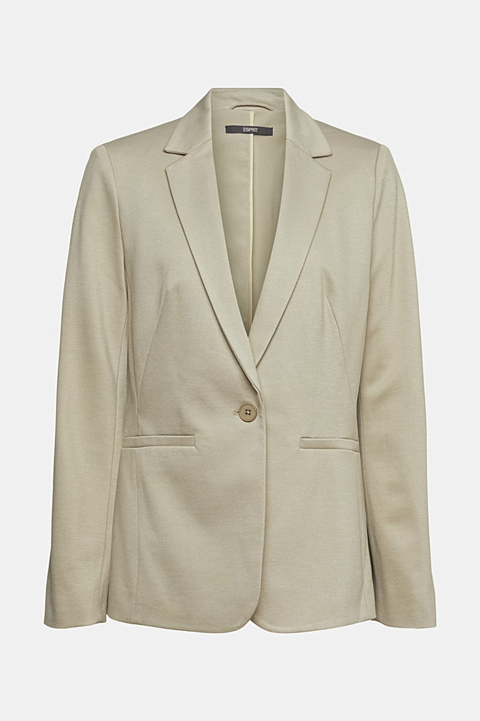 Single-breasted jersey blazer, PALE KHAKI, detail-asia image number 4
