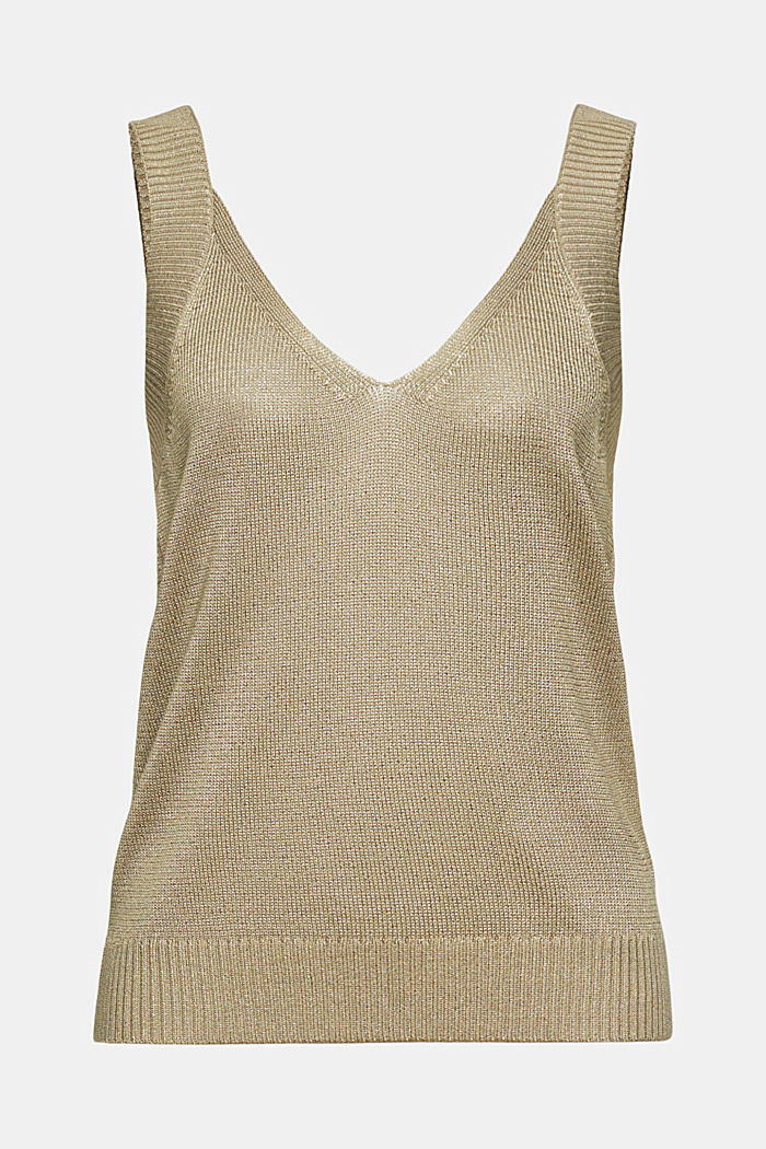 Glittering sleeveless jumper, PALE KHAKI, detail-asia image number 5