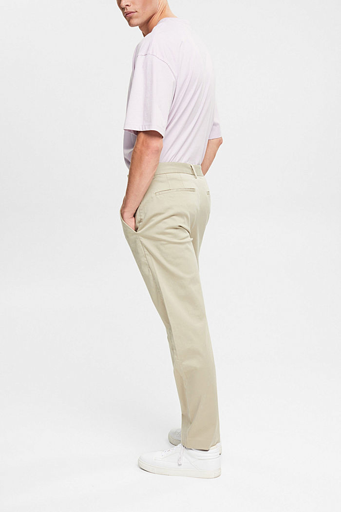 Containing TENCEL™: chinos, BEIGE, detail-asia image number 3