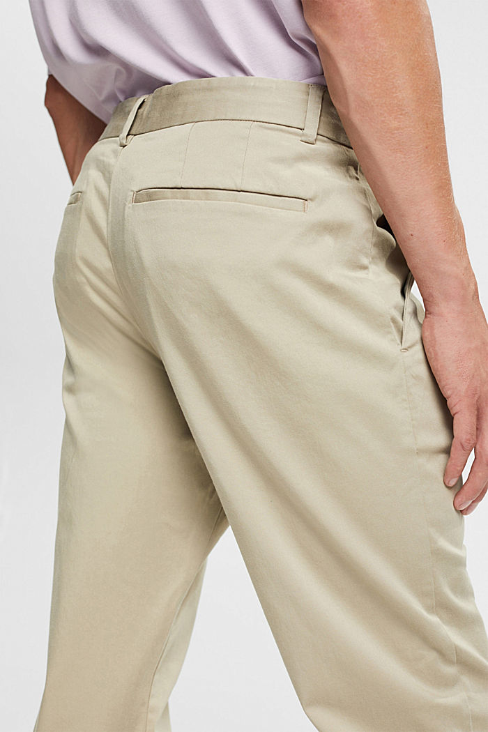 Containing TENCEL™: chinos, BEIGE, detail-asia image number 5