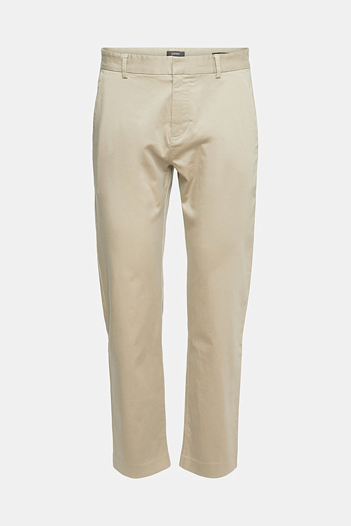 Containing TENCEL™: chinos, BEIGE, detail-asia image number 4