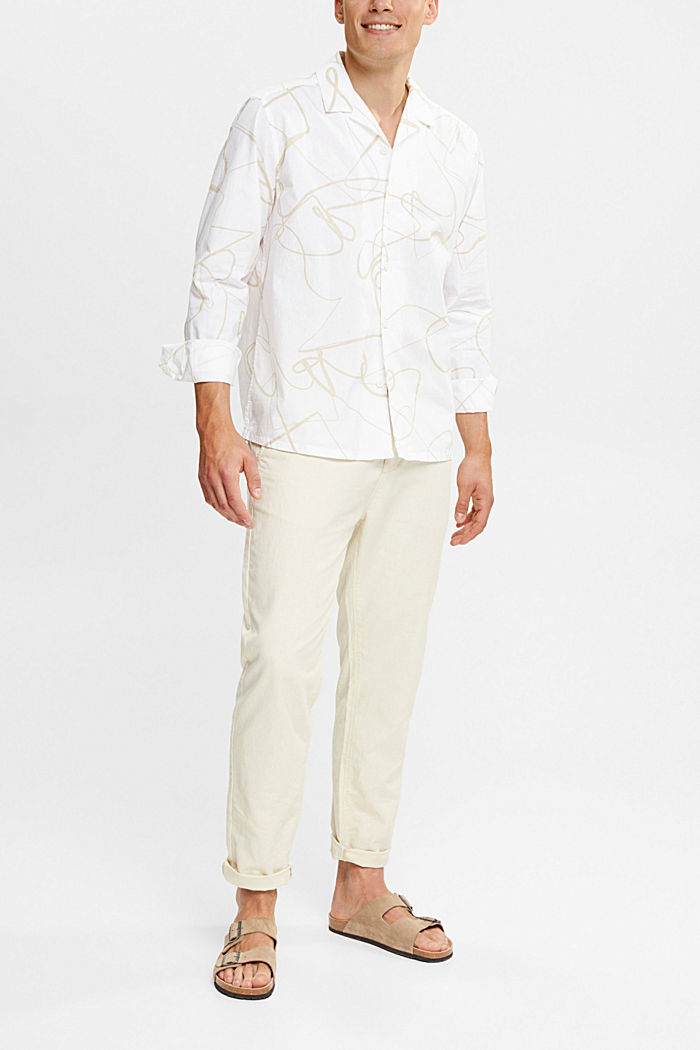Shirt with a pattern, WHITE, detail-asia image number 3