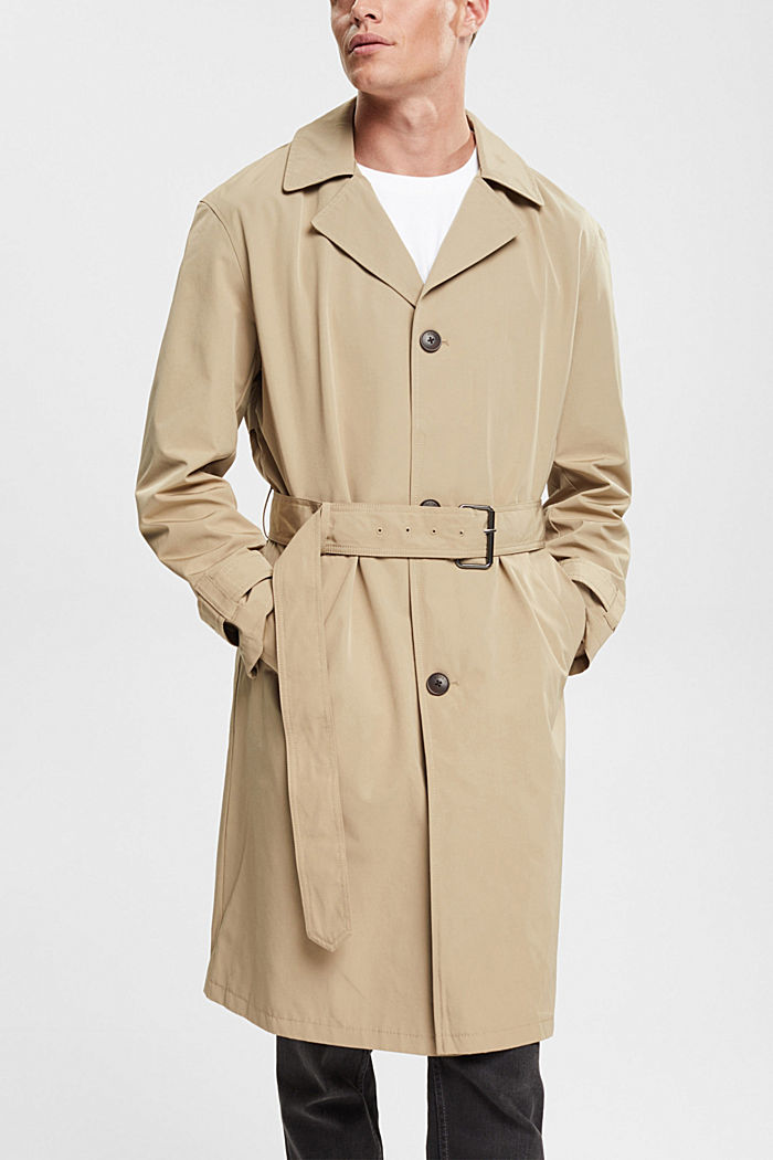 Trench coat with belt, PALE KHAKI, detail-asia image number 0