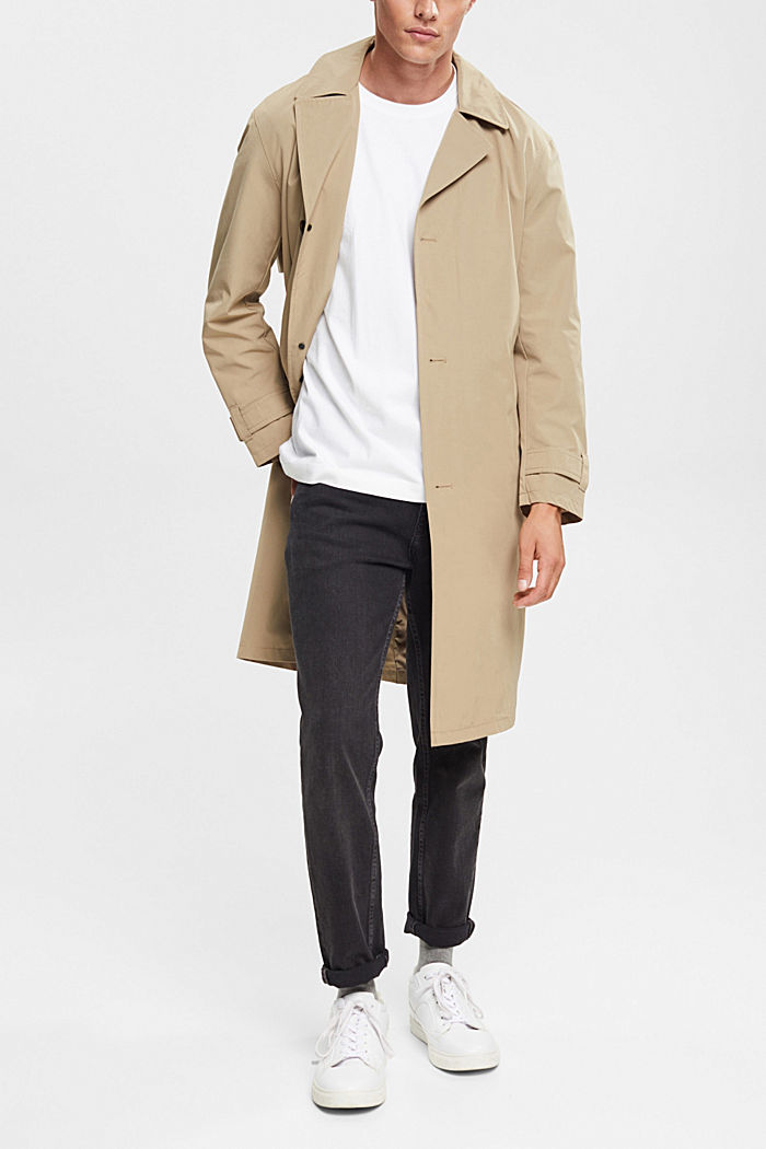 Trench coat with belt, PALE KHAKI, detail-asia image number 1