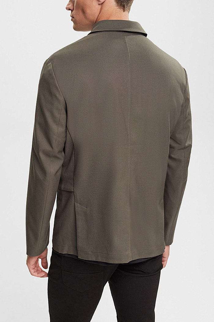 Made of recycled material: breathable tailored jacket, DARK KHAKI, detail-asia image number 3