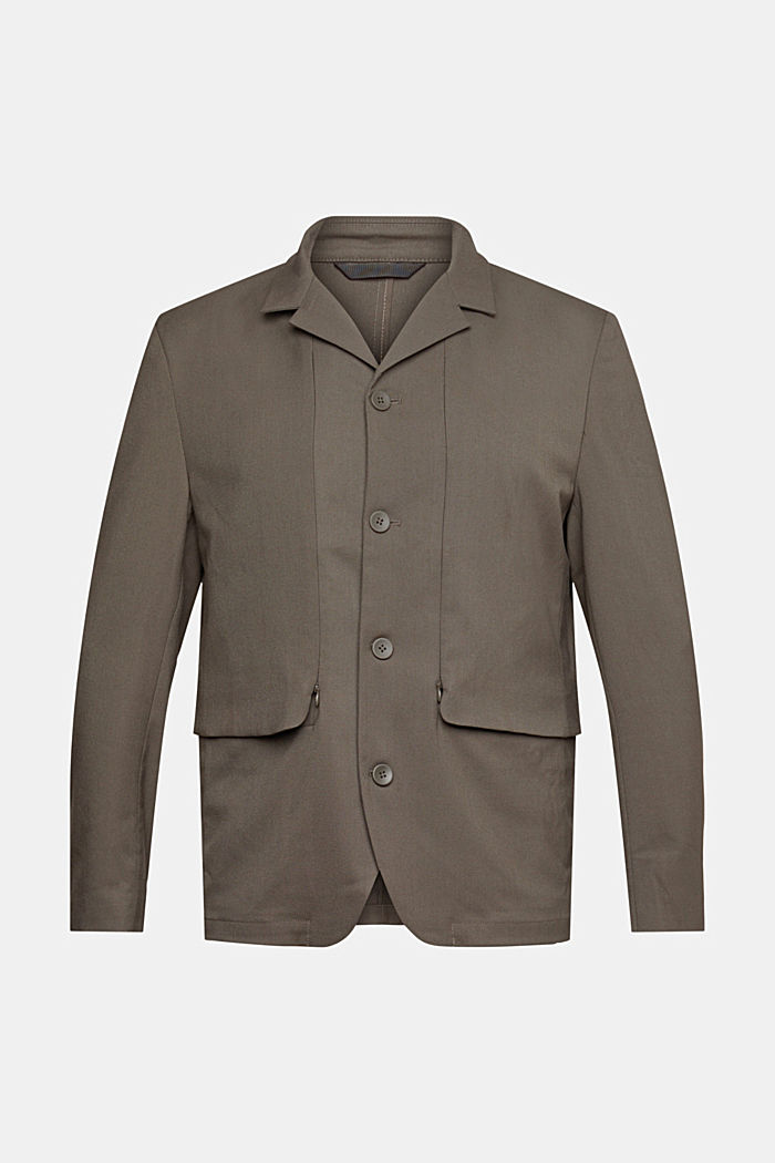 Made of recycled material: breathable tailored jacket, DARK KHAKI, detail-asia image number 4