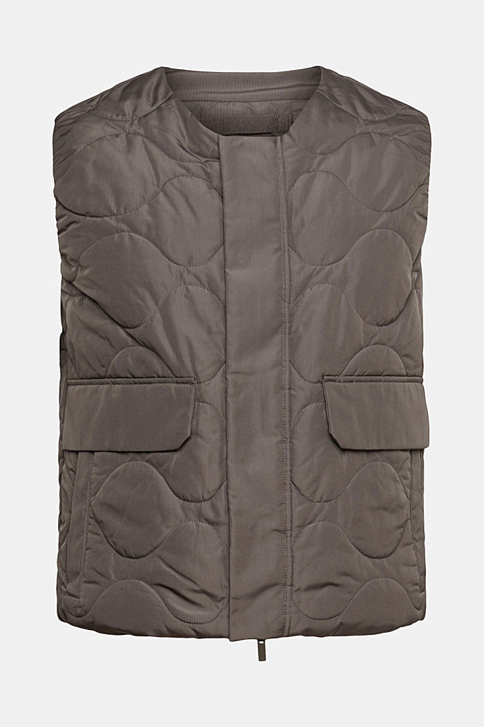 Quilted vest, DARK KHAKI, detail-asia image number 4