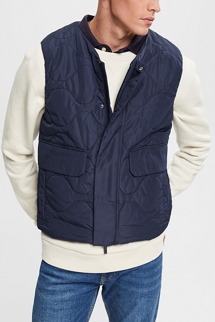 Quilted vest, NAVY, detail-asia image number 0