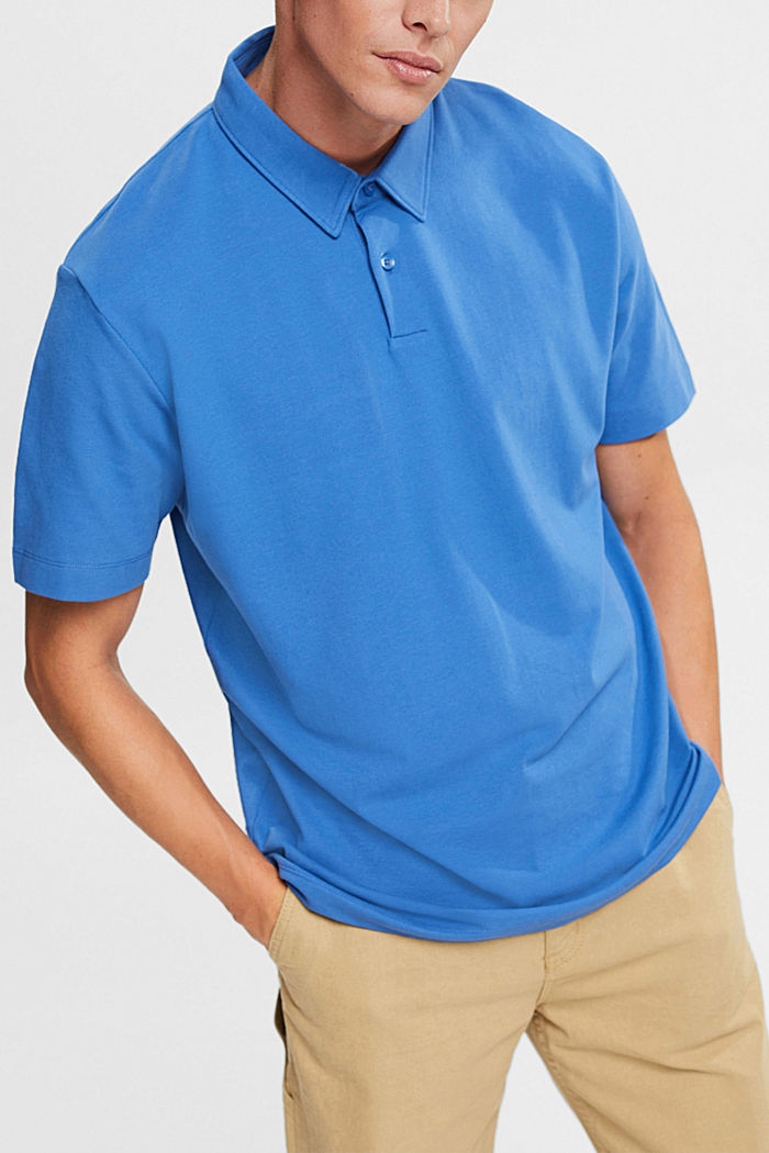珠地 Polo 衫, 藍色, detail-asia image number 0