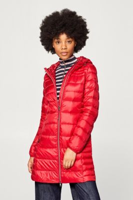 Esprit - Feather-light down coat with a hood at our Online Shop