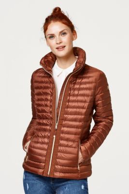 Esprit Extremely lightweight down jacket with a standup collar at