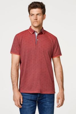 Esprit - Piqué polo shirt with a pattern, 100% cotton at our Online Shop