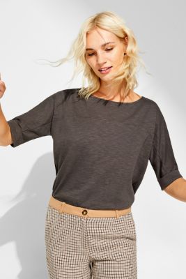 Esprit Batwing top in slub jersey, 100 cotton at our Online Shop