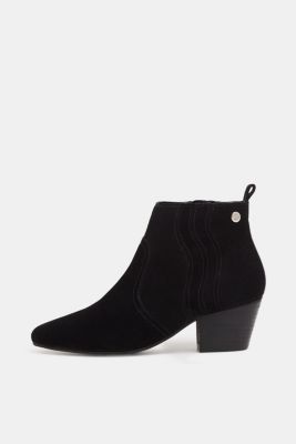 Esprit - Suede ankle boots with decorative stitching at our Online Shop