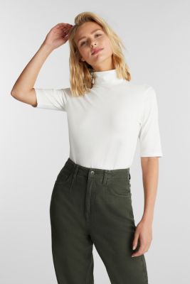 edc Kortærmet Tshirt med rullekrave i Esprits