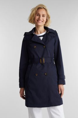 Esprit - Trench coat with adjustable padding at our Online Shop
