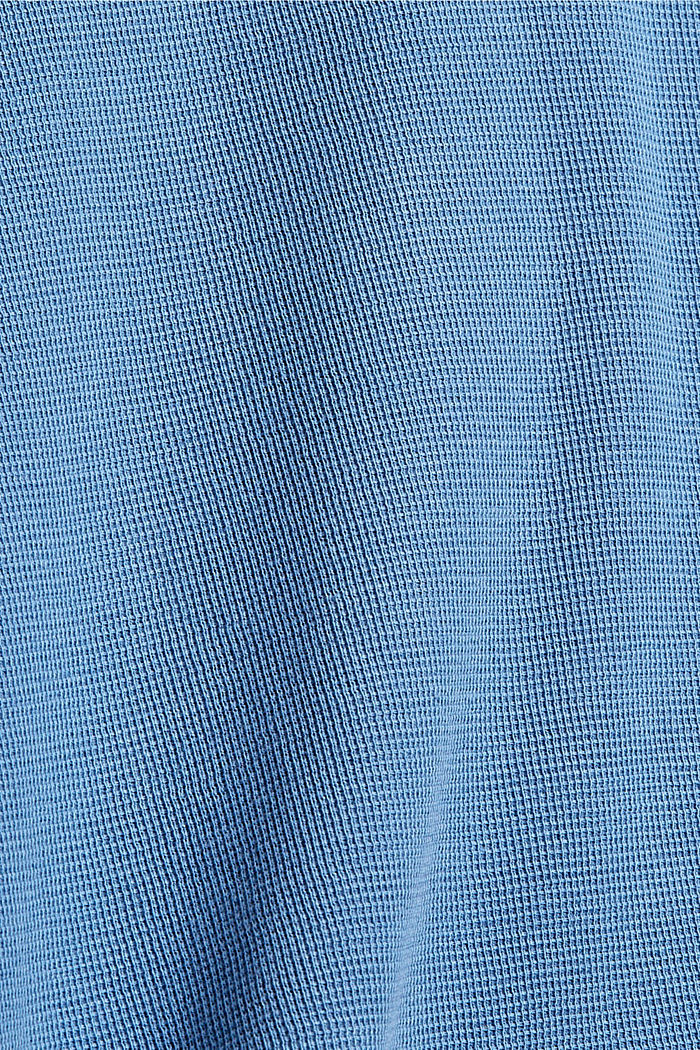 Longsleeve met kleine wafelstructuur, BLUE, detail image number 4