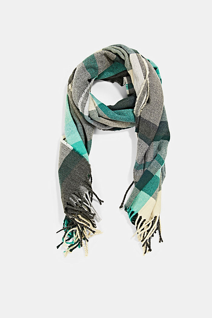 Recycled: woven scarf with check pattern