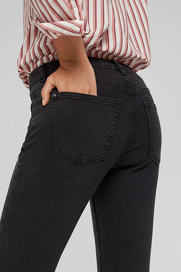 Stretch jeans made of blended organic cotton, BLACK DARK WASHED, detail image number 5