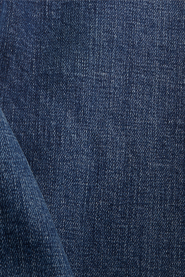 Jeans with a wide leg, organic cotton, BLUE DARK WASHED, detail image number 4
