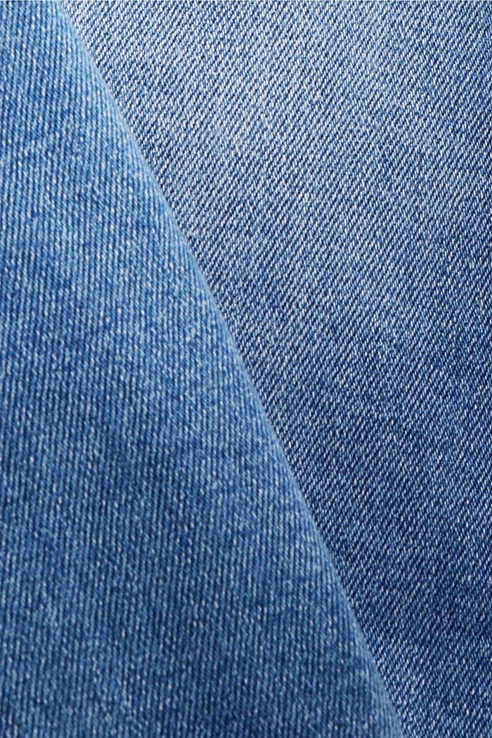 Skinny jeans in a distressed look, organic cotton, BLUE MEDIUM WASHED, detail image number 4