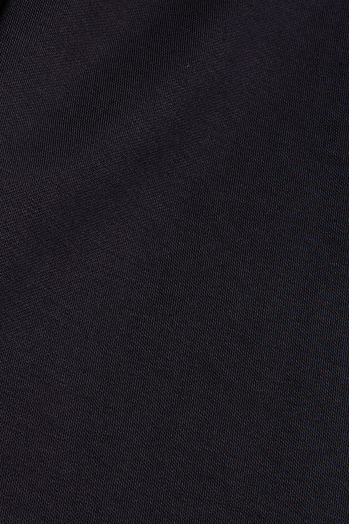 Pantalon en maille piquée à taille élastique, coton biologique, BLACK, detail image number 4