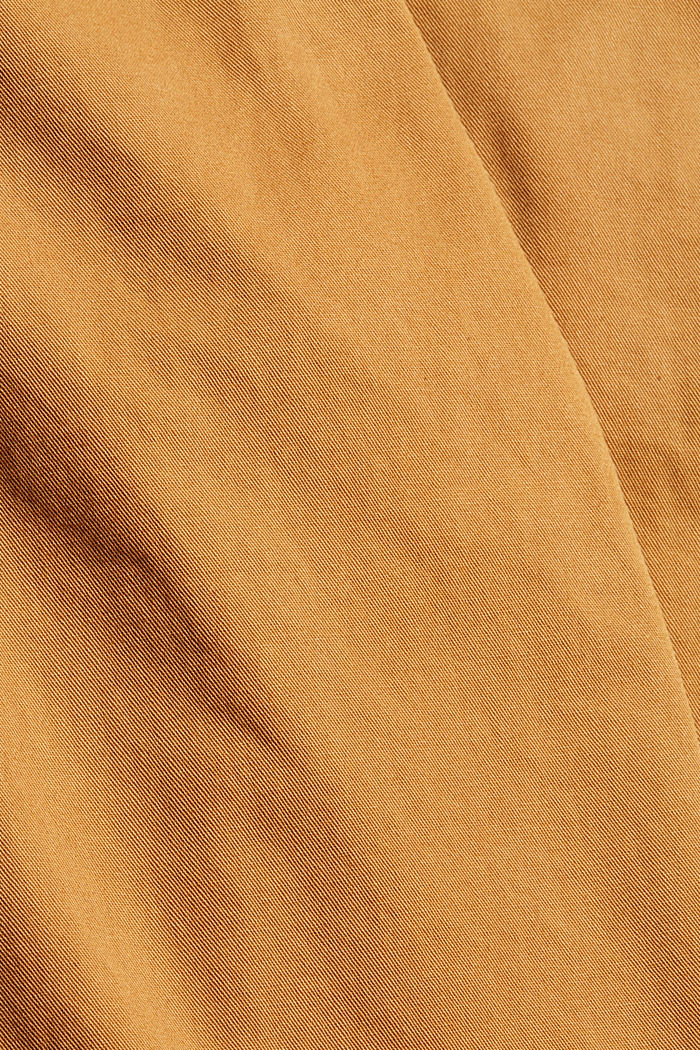 Pantalon taille haute à deux boutons, 100 % coton bio, BARK, detail image number 4
