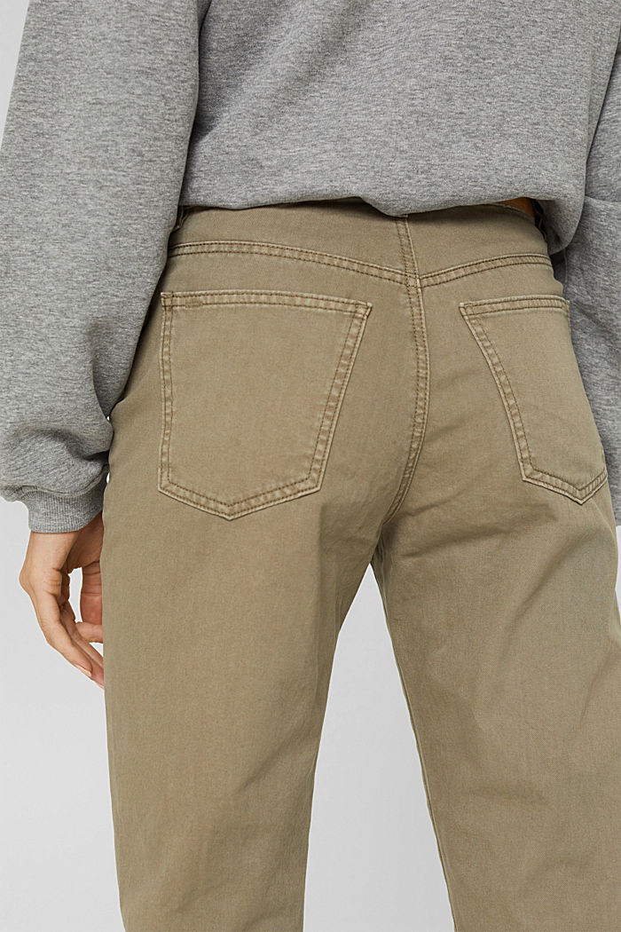 Pantalon taille haute à deux boutons, 100 % coton bio, LIGHT KHAKI, detail image number 2