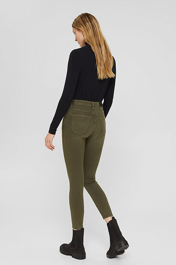 Cropped trousers with vintage details, DARK KHAKI, detail image number 3