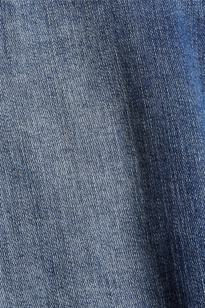 Mom jeans met used effect, BLUE MEDIUM WASHED, detail image number 4