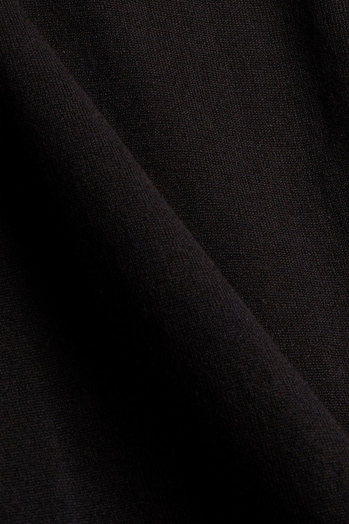 Gonna midi a maglia sottile in 100% cotone, BLACK, detail image number 4
