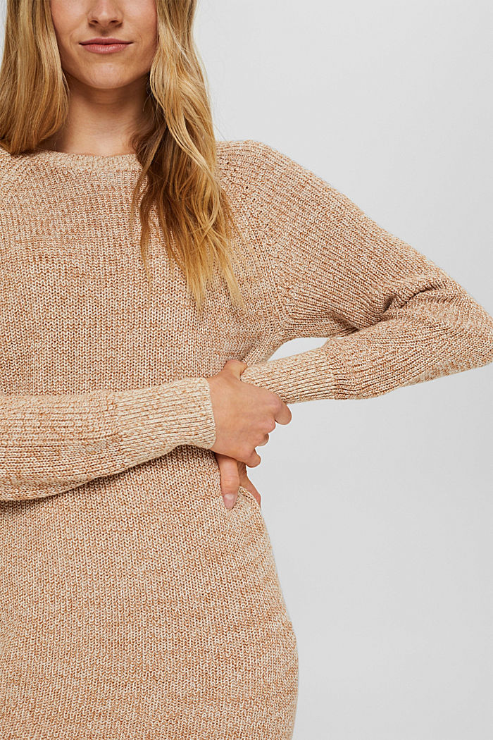 Abito a maglia in 100% cotone, BEIGE, detail image number 3