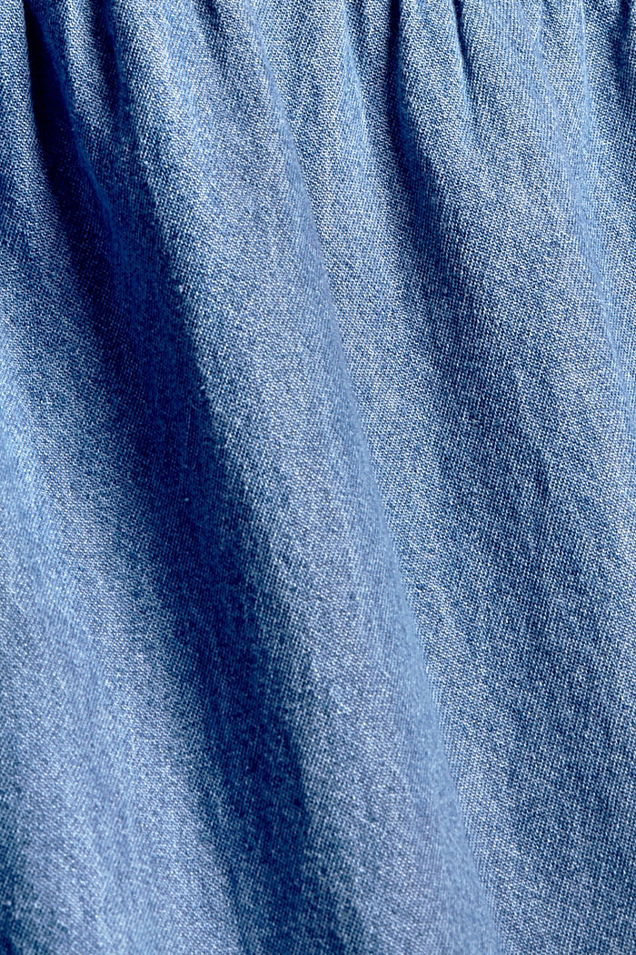 Robe chemisier en jean, en coton, BLUE MEDIUM WASHED, detail image number 4
