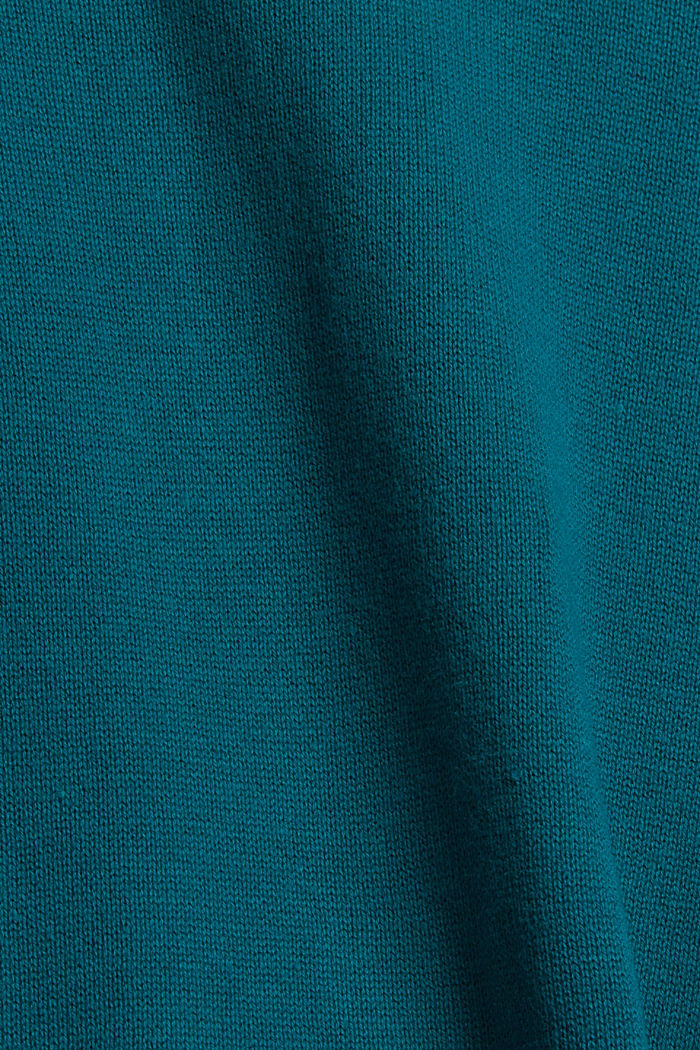 Basic Strickkleid aus Bio-Baumwoll-Mix, EMERALD GREEN, detail image number 4