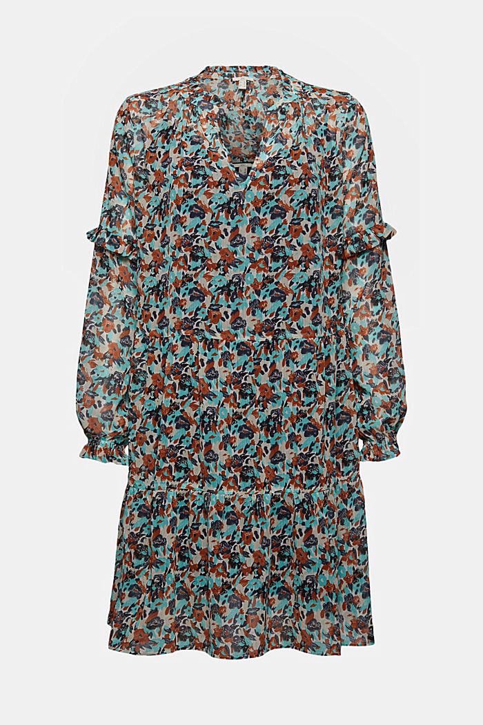 Recycelt: Chiffon-Kleid mit Print