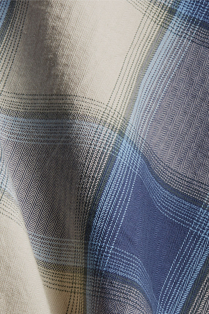 Blusa a quadri con maniche a palloncino, 100% cotone, NAVY, detail image number 4