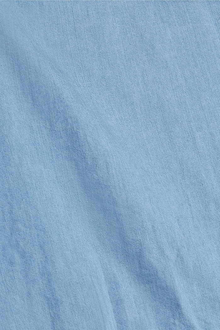 Blusa di jeans leggera in 100% cotone, BLUE MEDIUM WASHED, detail image number 4
