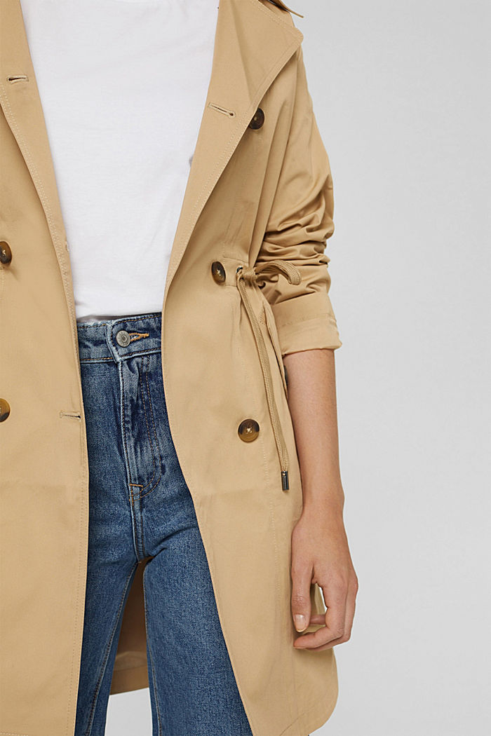 Trench-coat au look inédit, 100 % coton, BEIGE, detail image number 2