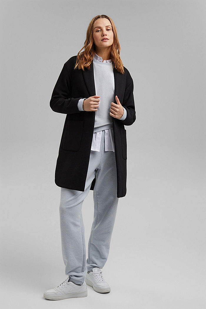 In blended wool. Blazer coat with shawl collar