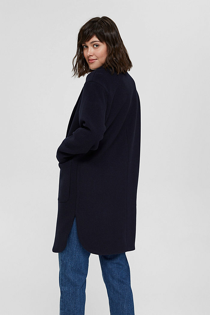 In materiale riciclato: cappotto in misto lana, NAVY, detail image number 3