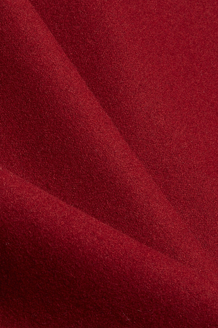 En matière recyclée : le manteau en laine mélangée, DARK RED, detail image number 4
