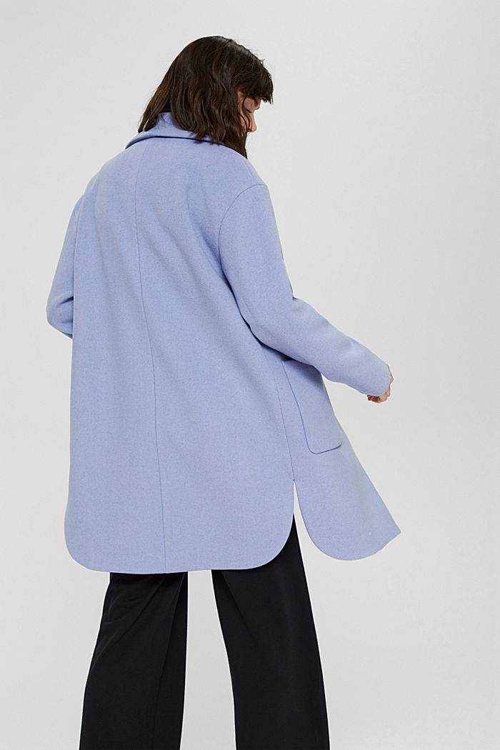 Recycled: coat made of blended wool, LIGHT BLUE, detail image number 3