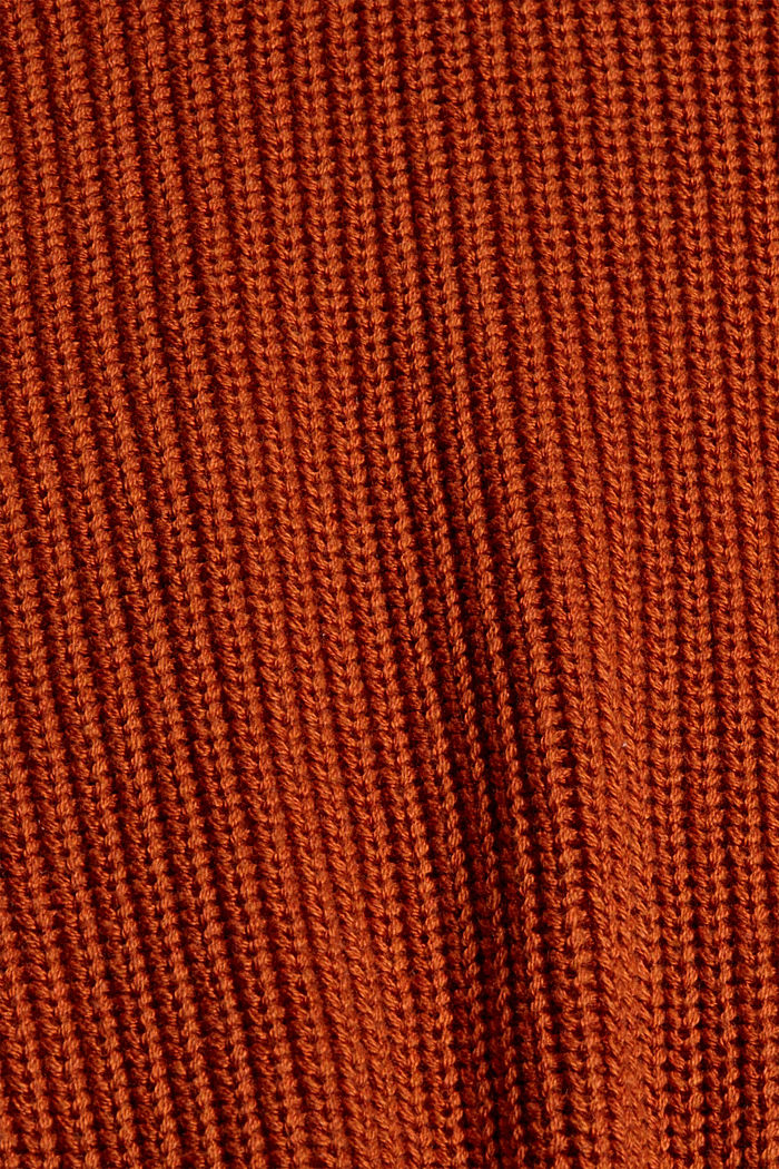 Cardigan court, 100 % coton biologique, RUST ORANGE, detail image number 4